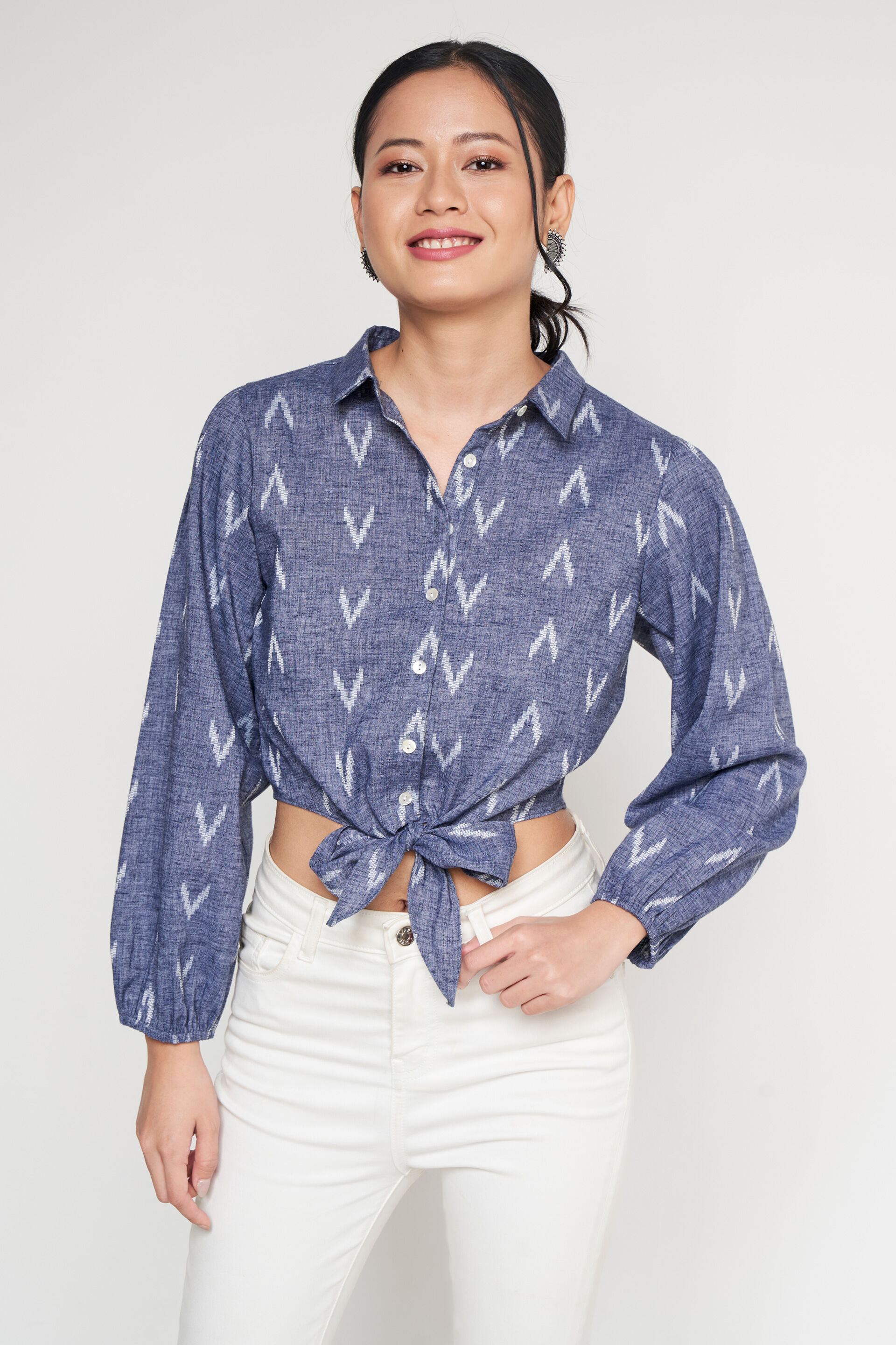 Grey Floral Straight Top, Grey, image 2